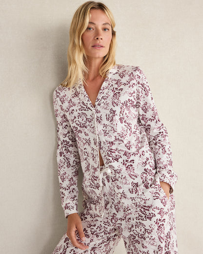 Talbots ORGANIC COTTON JERSEY BLUSHING BLOOMS PAJAMA SHIRT
