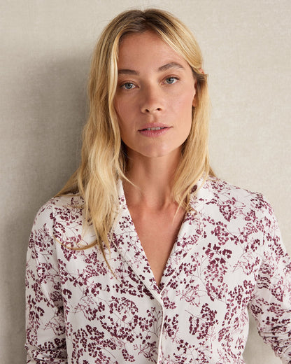 Talbots ORGANIC COTTON JERSEY BLUSHING BLOOMS PAJAMA SHIRT