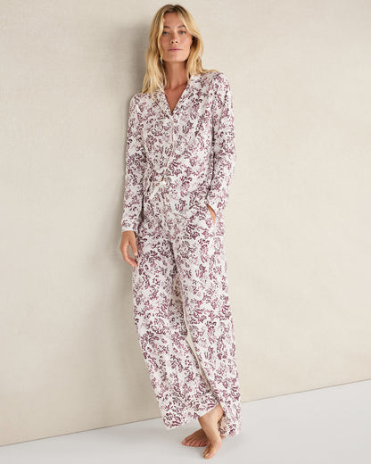 Talbots ORGANIC COTTON JERSEY BLUSHING BLOOMS PAJAMA SHIRT