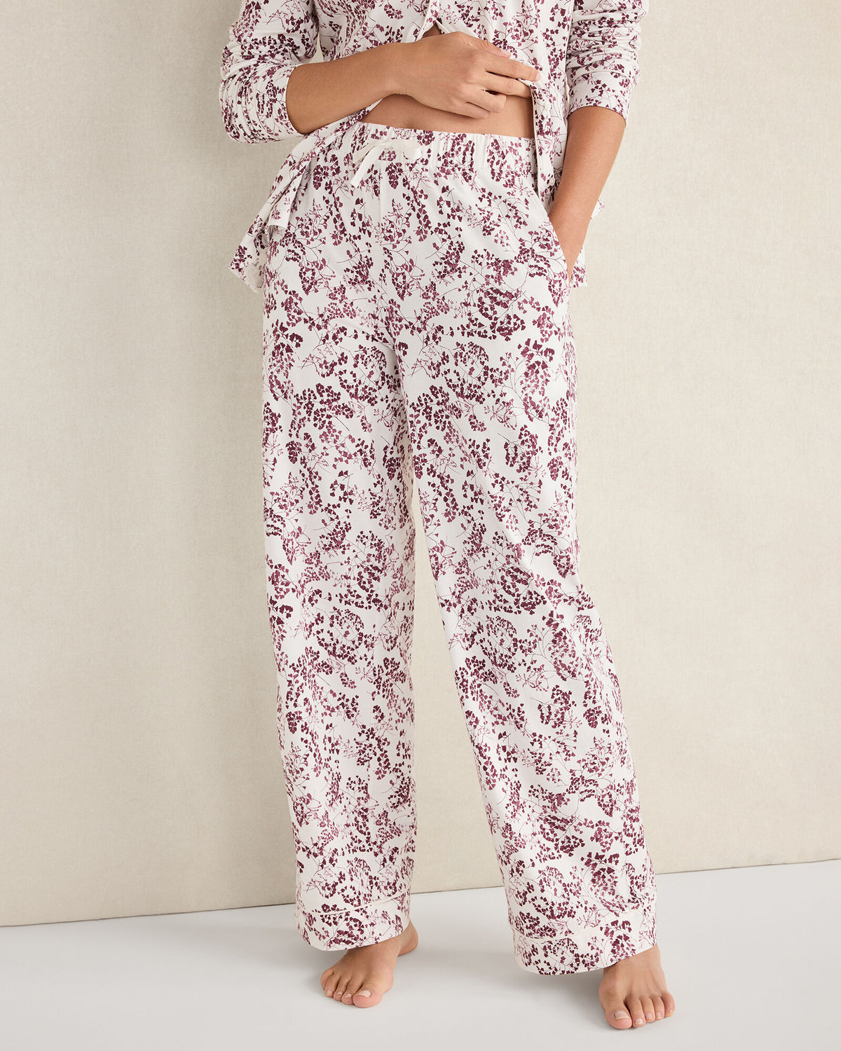 Talbots ORGANIC COTTON JERSEY BLUSHING BLOOMS PAJAMA PANTS