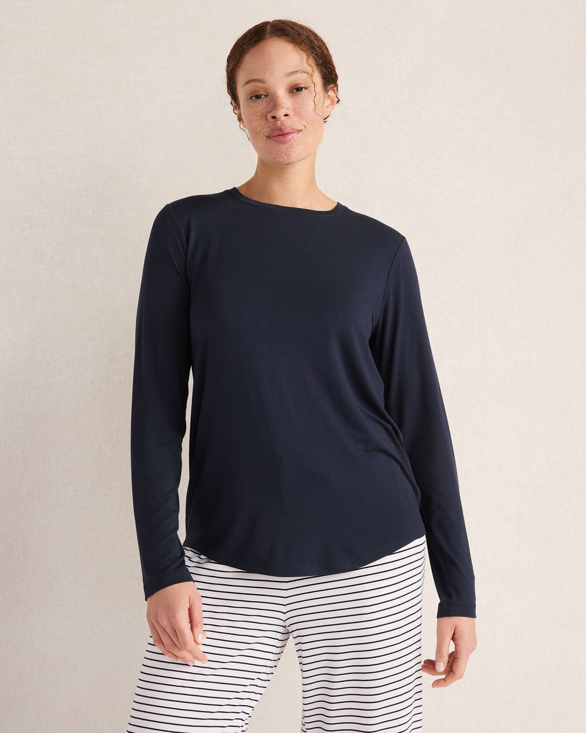 Talbots CALM & COOL LONG SLEEVE PAJAMA TOP