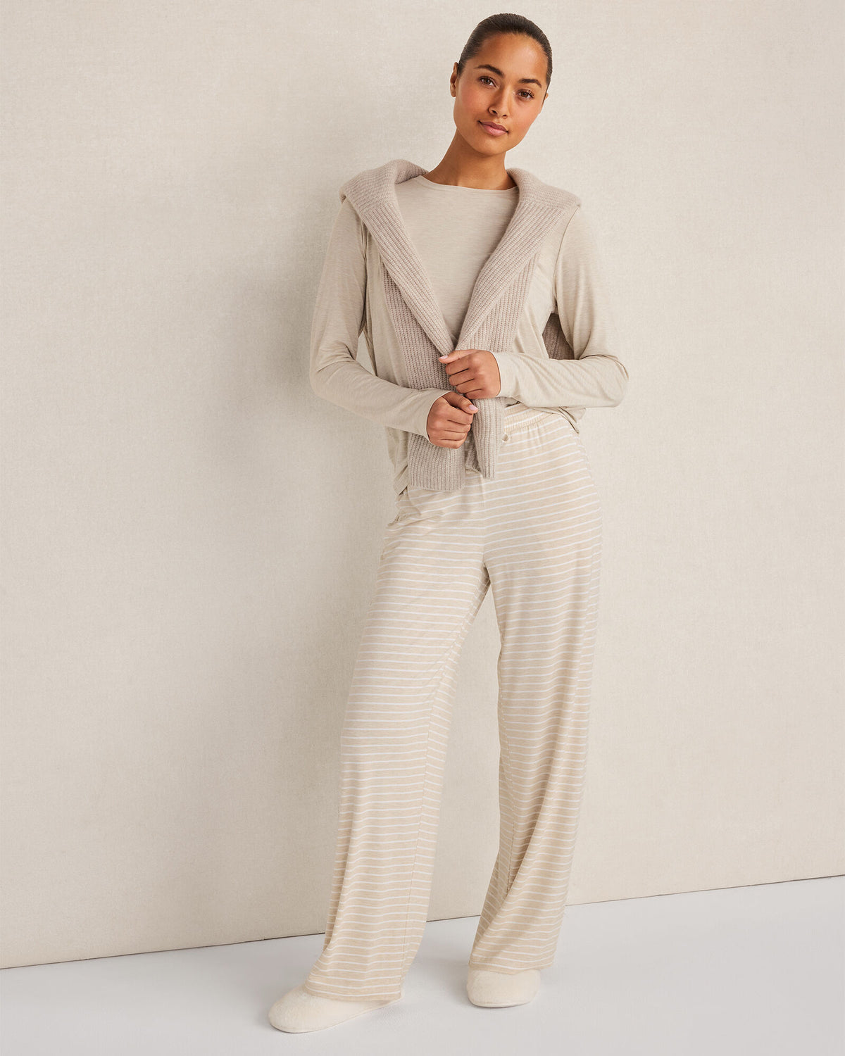 Talbots CALM & COOL LONG SLEEVE PAJAMA TOP