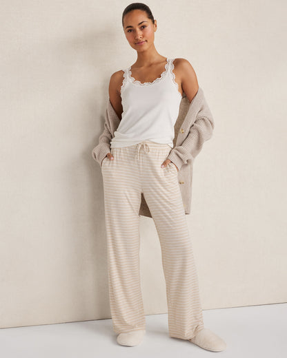 Talbots CALM & COOL HEATHERED STRIPE PAJAMA PANTS