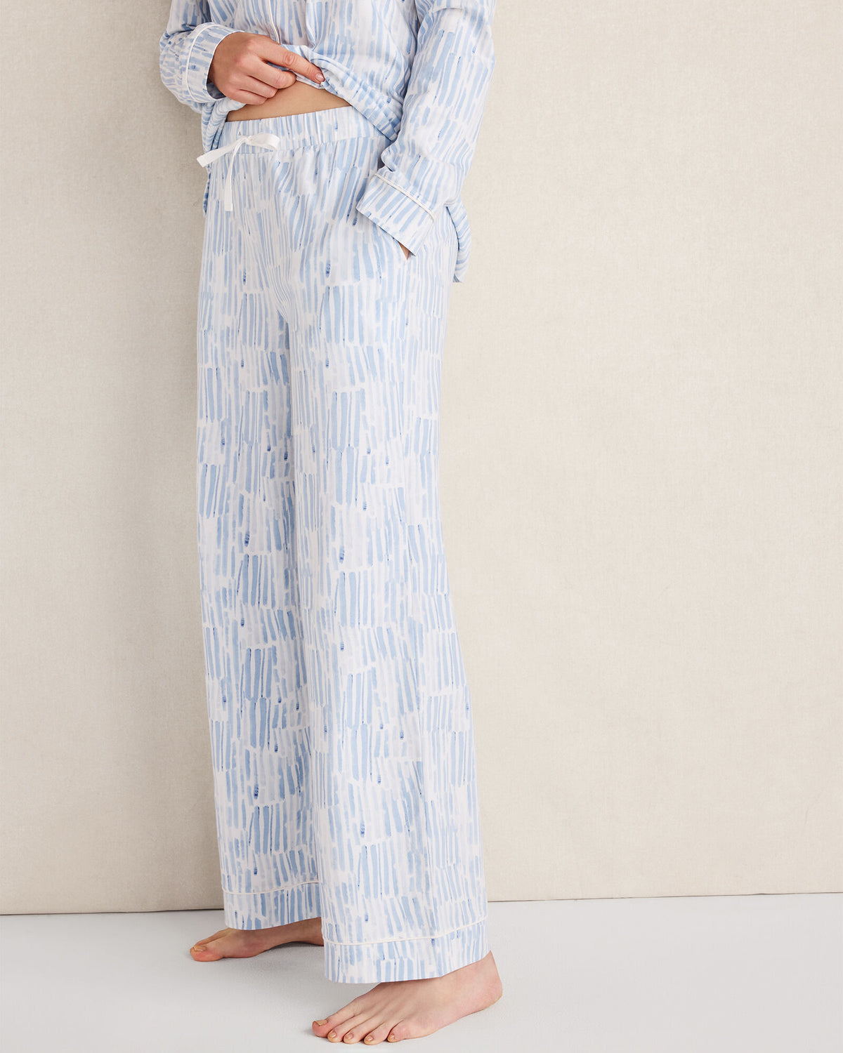 Talbots ORGANIC COTTON JERSEY WATERCOLOR WAVE PAJAMA PANTS