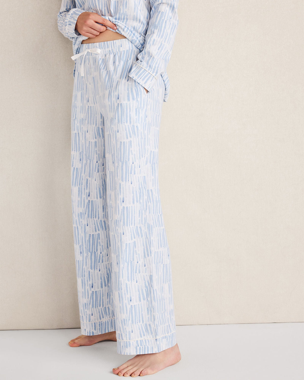 Talbots ORGANIC COTTON JERSEY WATERCOLOR WAVE PAJAMA PANTS