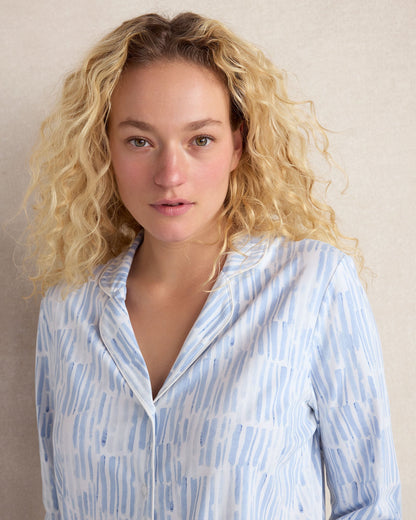 Talbots ORGANIC COTTON JERSEY WATERCOLOR WAVE PAJAMA TOP