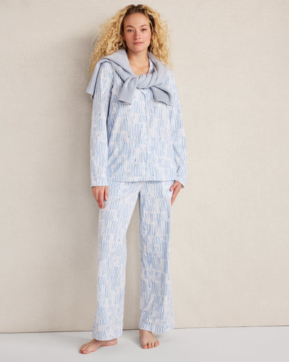 Talbots ORGANIC COTTON JERSEY WATERCOLOR WAVE PAJAMA TOP